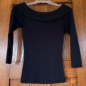 Black Artisan top, Size Small, 3/4 length sleeves